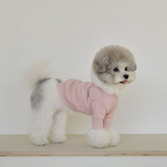 Crew Neck Dog Sweatshirt Pink
