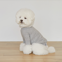 Crew Neck Dog Sweatshirt Gray