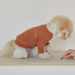 Crew Neck Dog Sweatshirt Brown