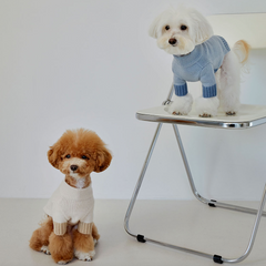Tone on Tone Lambswool Dog Sweater Cream
