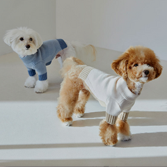 Tone on Tone Lambswool Dog Sweater Blue