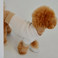 Tone on Tone Lambswool Dog Sweater Cream