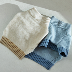 Tone on Tone Lambswool Dog Sweater Cream