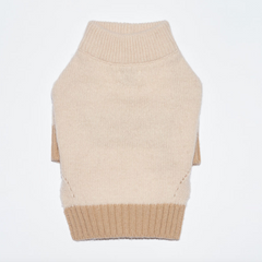 Tone on Tone Lambswool Dog Sweater Cream