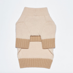 Tone on Tone Lambswool Dog Sweater Cream