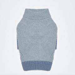 Tone on Tone Lambswool Dog Sweater Blue