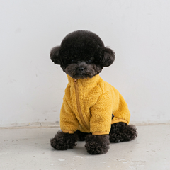 Fluffy Fleece Jacket Mustard