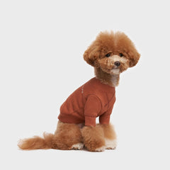 Crew Neck Dog Sweatshirt Brown